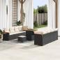 Preview: ARDEBO.de - Gartensofa-set 11 Stk. Schwarz Poly-Rattan