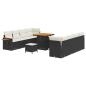 Preview: Gartensofa-set 11 Stk. Schwarz Poly-Rattan