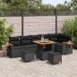 Preview: ARDEBO.de - Gartensofa-set 9 stk. Schwarz Poly-Rattan