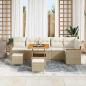 Preview: 9-teiliges Garten-Sofaset mit Kissen Beige Poly-Rattan Akazie