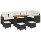 Preview: Gartensofa-set 10 pcs Schwarz Poly-Rattan