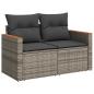 Preview: 12-teiliges Garten Sofa Set mit Kissen Grau Poly Rattan Akazie