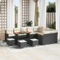 Preview: ARDEBO.de - 13-teiliges Garten Sofa Set mit Kissen Schwarz Poly-Rattan Akazie