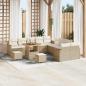 Preview: ARDEBO.de - 13-teiliges Garten Sofa Set mit Kissen Beige Poly Rattan Akazie
