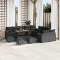 Preview: ARDEBO.de - 14-teiliges Garten-Sofa-Set mit Kissen Schwarz Poly-Rattan Akazie