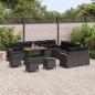 Preview: 14-teiliges Garten-Sofa-Set mit Kissen Schwarz Poly-Rattan Akazie