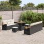 Preview: 10-teiliges Garten-Sofa-Set mit Kissen Schwarz Poly-Rattan Akazie