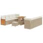 Preview: ARDEBO.de - 11-teiliges Garten-Sofa-Set mit Kissen beige Poly-Rattan Akazie