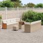 Preview: 11-teiliges Garten-Sofa-Set mit Kissen beige Poly-Rattan Akazie