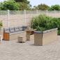 Preview: 11-teiliges Garten-Sofa-Set mit Kissen Beigem Poly Rattan Akazie