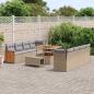 Preview: 11-teiliges Garten-Sofa-Set mit Kissen Beige Poly Rattan Akazie