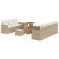Preview: 10-teiliges Garten Sofa Set mit Kissen Beige Poly Rattan Akazie