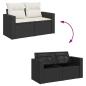 Preview: 13-teiliges Garten Sofaset mit Kissen Schwarz Poly Rattan Akazie