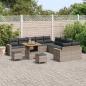 Preview: 13-teiliges Garten Sofaset mit Kissen Grau Poly Rattan Akazie