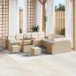 Preview: ARDEBO.de - Gartensofa-set mit Kissen 17 pcs Beige und Creme Poly-Rattan