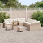 Preview: Gartensofa-set mit Kissen 17 pcs Beige und Creme Poly-Rattan