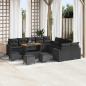 Preview: ARDEBO.de - 14-teiliges Garten-Sofa-Set mit Kissen Schwarz Poly Rattan Akazie