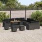 Preview: 14-teiliges Garten-Sofa-Set mit Kissen Schwarz Poly Rattan Akazie