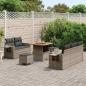 Preview: 8-teiliges Garten Sofa Set mit Kissen Grau Poly Rattan Akazie