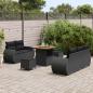 Preview: Gartensofa-set mit Kissen mit Kissen 8 pcs Schwarz Poly-Rattan