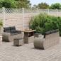 Preview: 8-teiliges Garten-Sofa-Set mit Kissen Grau Poly Rattan Akazie