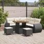 Preview: ARDEBO.de - 8-teiliges Garten Sofa Set mit Kissen Schwarz Poly Rattan Akazie