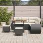 Preview: 8-teiliges Garten Sofa Set mit Kissen Schwarz Poly Rattan Akazie
