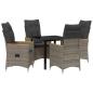 Preview: 5-teiliges Set für den Garten mit Kissen in Grau aus Poly-Rattan