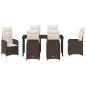 Preview: 7-teiliges Garten-Esszimmer-Set mit Kissen Braun Poly Rattan