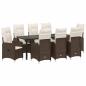 Preview: 9-teiliges Garten-Dining-Set mit Kissen Braun Poly-Rattan