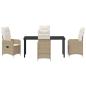 Preview: 5-teiliges Garten-Essset mit Kissen Beige Poly Rattan
