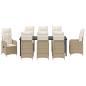 Preview: 9-teiliges Garten-Esszimmer-Set mit Kissen in Beige aus Poly-Rattan