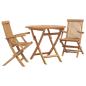 Preview: 3-teiliges klappbares Garten Bistro Set aus solidem Teakholz