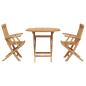 Preview: 3-teiliges klappbares Garten Bistro Set aus solidem Teakholz