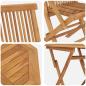 Preview: 3-teiliges klappbares Garten Bistro Set aus solidem Teakholz