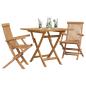 Preview: 3-teiliges Faltbares Garten Bistro Set aus massivem Akazienholz
