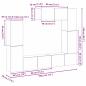Preview: 7 Teile TV Schrank Set Wandmontiert Old Wood Engineered Wood