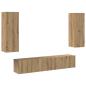 Preview: 4-teiliges TV Schrank Set Wandmontiert Artisan Eiche Spanplatten