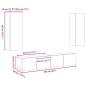 Preview: 4-teiliges TV Schrank Set Wandmontiert Artisan Eiche Spanplatten
