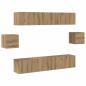 Preview: 6-teiliges TV Schrank Set Artisan Eiche Hergestelltes Holz