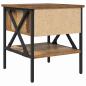Preview: Nachttisch Altholz 40 x 42 x 45 cm Schichtholz und Metall