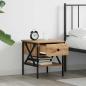 Preview: Nachttisch Artisan Eiche 40x42x45 cm Holzwerkstoff