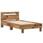 Preview: Rustikales Holz Bettgestell Altes Holz Massivholz 90 x 190 cm