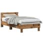 Preview: Rustikales Holz Bettgestell Altes Holz Massivholz 90 x 190 cm