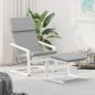 Preview: ARDEBO.de - Relaxsessel mit Hocker Hellgrau Stoff