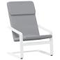 Preview: Relaxsessel mit Hocker Hellgrau Stoff