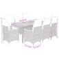 Preview: 9-tlg. Garten-Essgruppe mit Kissen Grau Poly Rattan