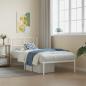 Preview: ARDEBO.de - Metallbett ohne Matratze mit Kopfteil Weiß 75x190 cm