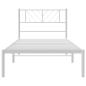 Preview: Metallbett ohne Matratze mit Kopfteil Weiß 75x190 cm