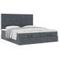Preview: Ottoman-Bett mit Matratzen Dunkelgrau 160x200 cm Samt